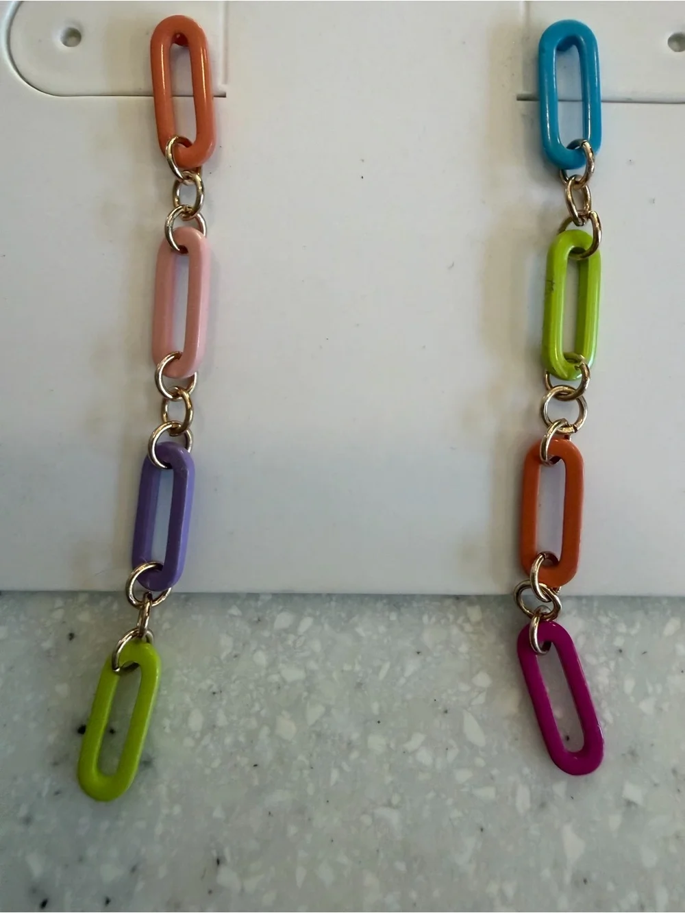 New Ivory Ella Kids Multicolor Chain Link Drop Earrings - Colorful